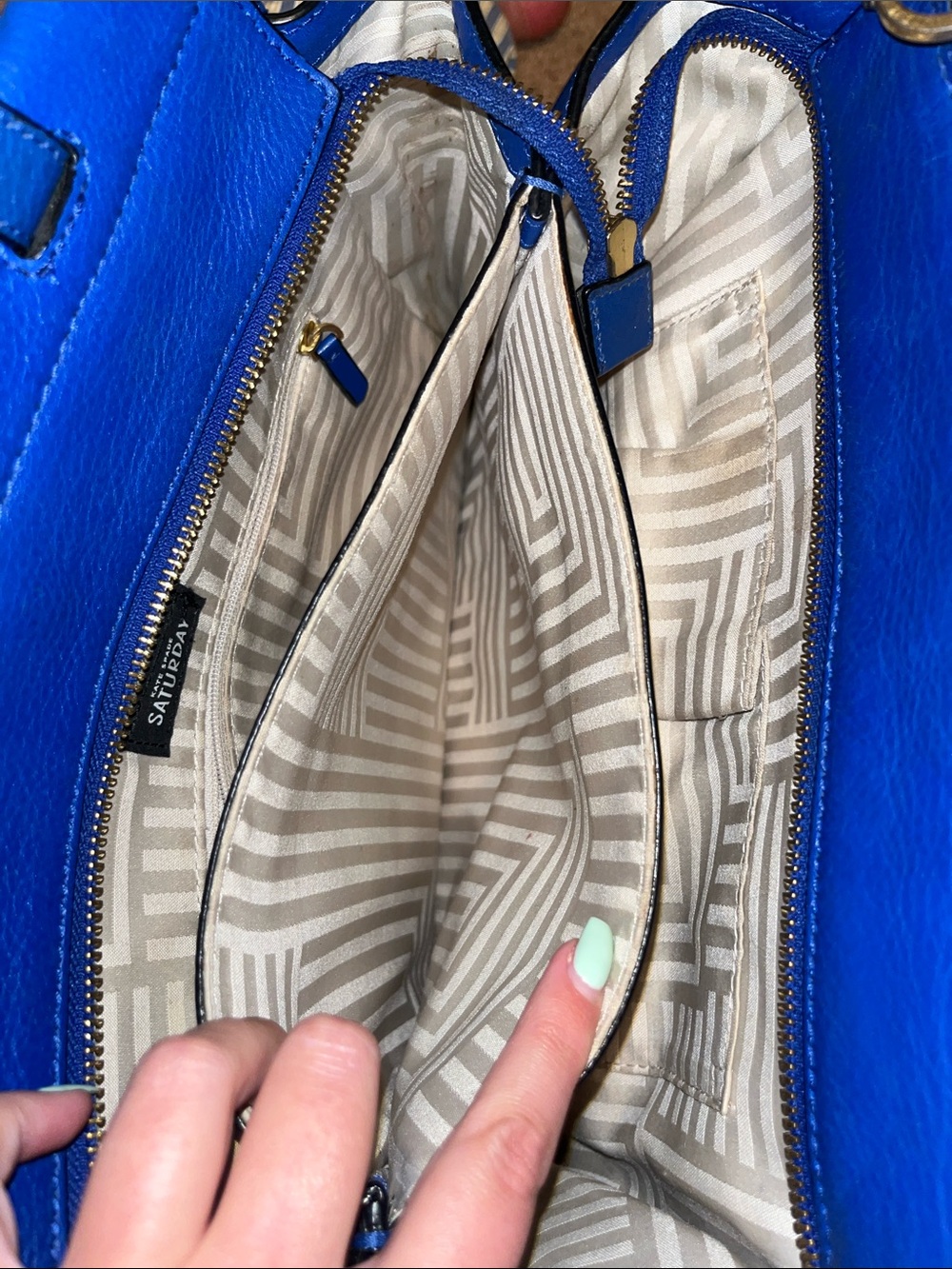 kate spade Cobalt Blue Leather Satchel - Picture 10 of 13